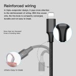 Wholesale 3-in-1 2.1A IOS Lighting / Type C / Micro V8V9 Strong Braided Aluminum USB Cable 4FT (Black)